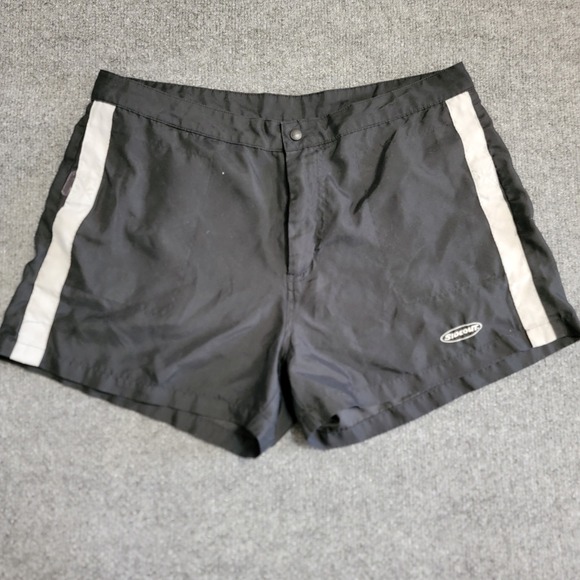 Sideout Pants - Sideout Shorts Women Large Black Gray Swim Trunks‎ Boardshorts 90s Athletic